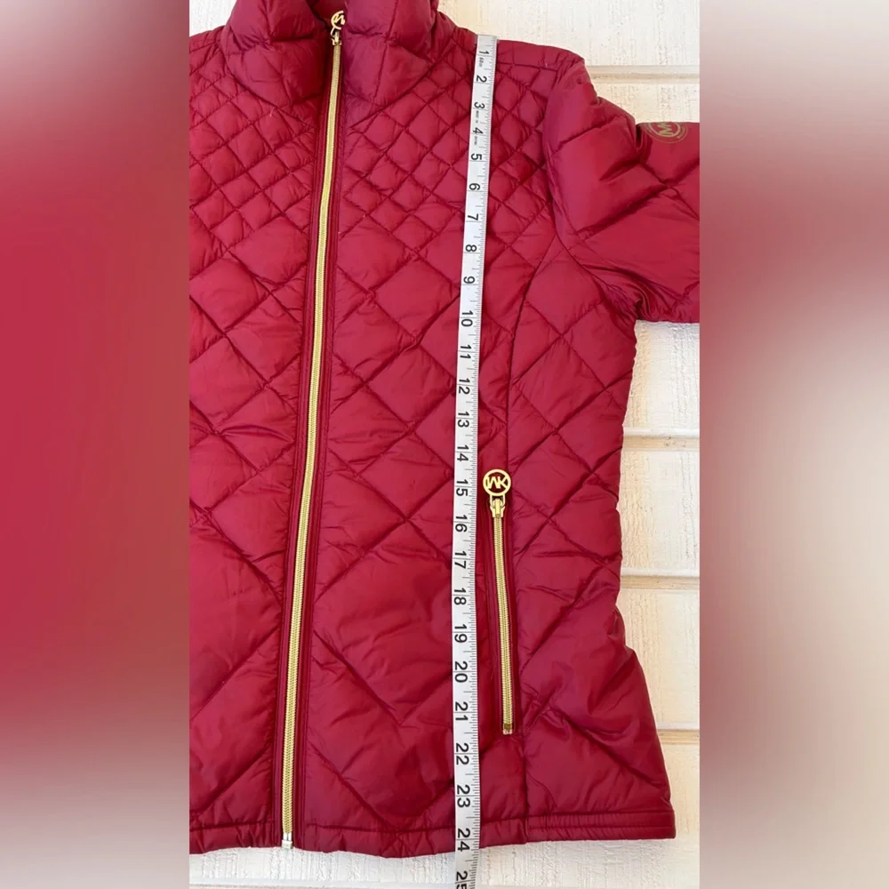Michael Kors Women’s Quilted Puffer Coat Full‎ Zip Cranberry Size Small